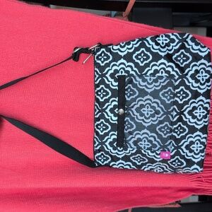 Brighton Black and Blue Patterned Crossbody Bag